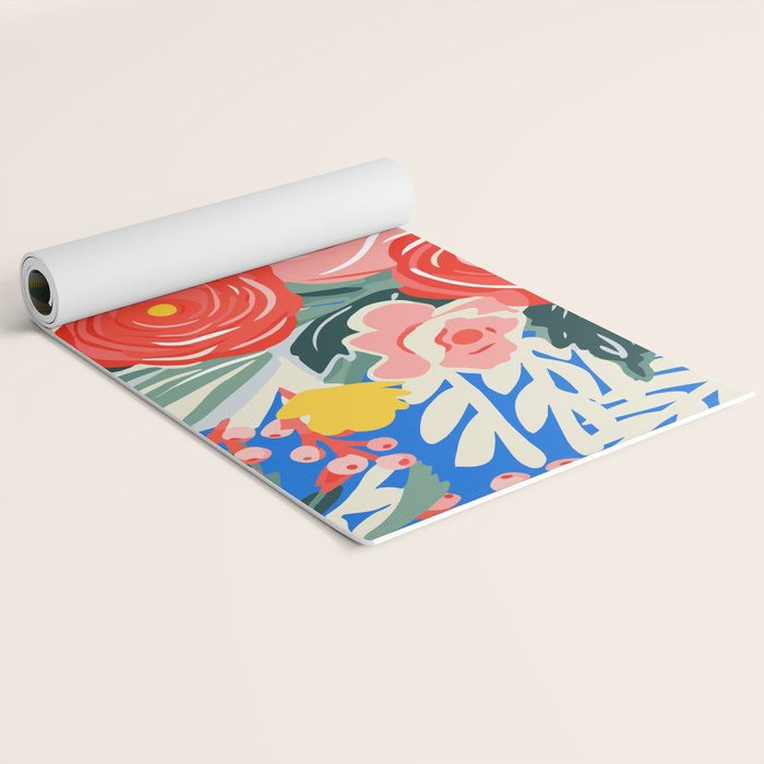 Colorful nature flower art pattern Yoga Mat Gallery Image 2