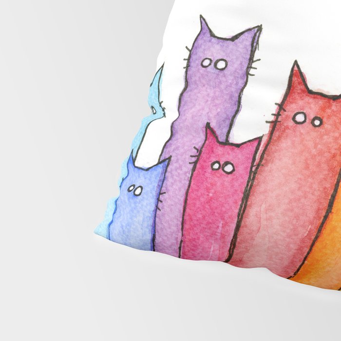 Rainbow of Cats Funny Whimsical Animals Pillow Sham Gallery Image 4