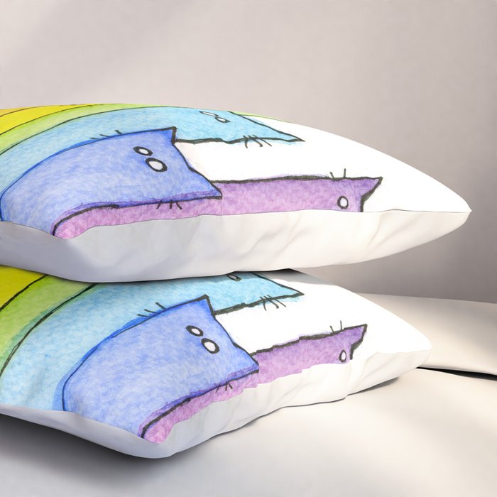 Rainbow of Cats Funny Whimsical Animals Pillow Sham Gallery Image 3