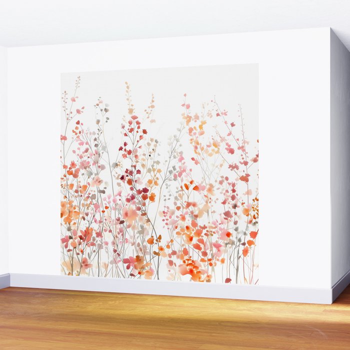 Natureâs Floral Meadowscape Wall Mural Gallery Image 2
