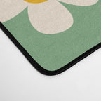 Retro Happy Daisy Flower in Green Desk Mat Gallery Image 4