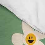 Retro Happy Daisy Flower in Green Comforter Gallery Image 4