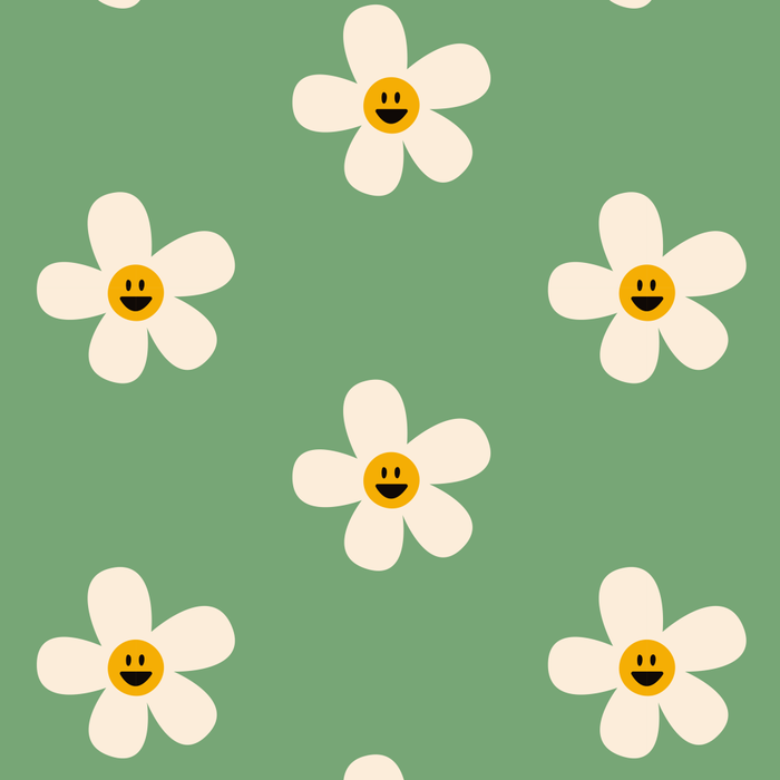 Retro Happy Daisy Flower in Green Coffee Mug Gallery Image 2