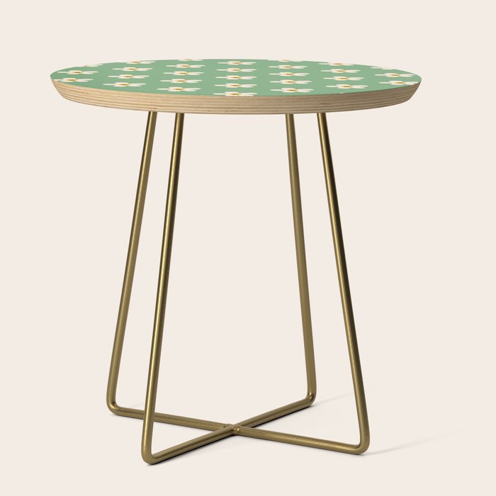 Retro Happy Daisy Flower in Green Side Table Gallery Image 1