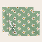Retro Happy Daisy Flower in Green Placemat Gallery Image 1