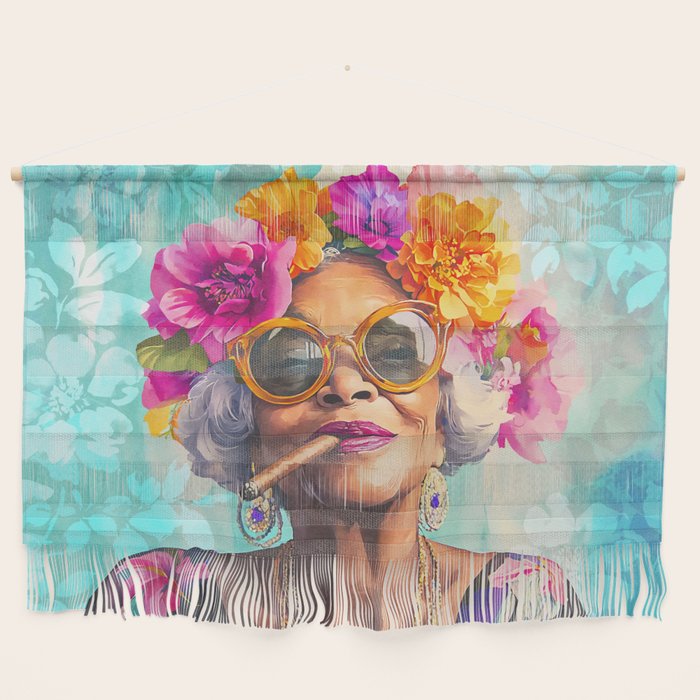 Joie De Vivre Ageless Style Flower Power Woman Portrait Wall Hanging Gallery Image 1