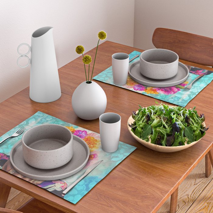 Joie De Vivre Ageless Style Flower Power Woman Portrait Placemat Gallery Image 2