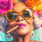 Joie De Vivre Ageless Style Flower Power Woman Portrait Coffee Mug Gallery Image 2