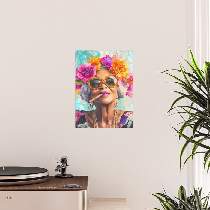Joie De Vivre Ageless Style Flower Power Woman Portrait Poster Gallery Image 2