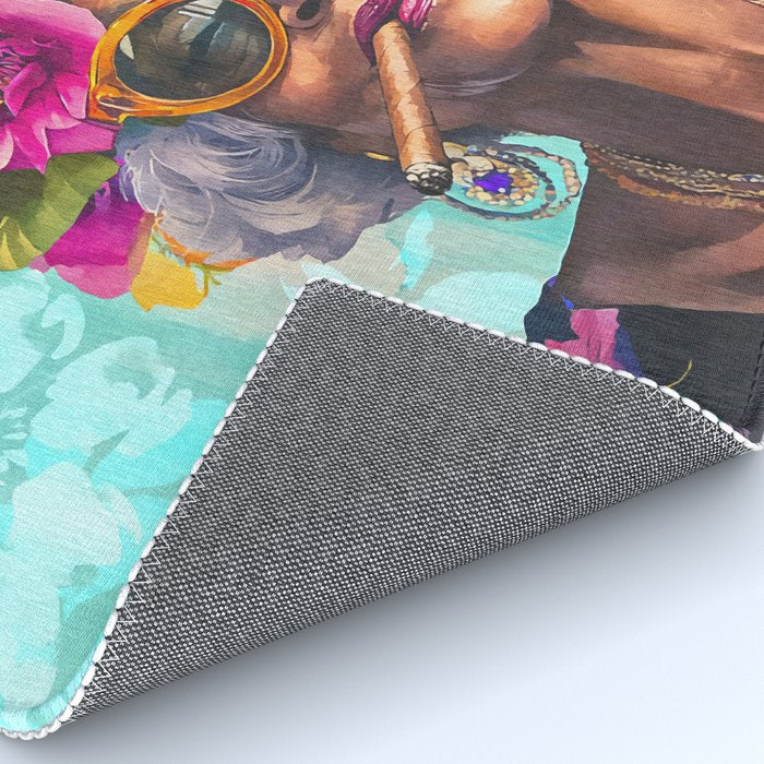 Joie De Vivre Ageless Style Flower Power Woman Portrait Rug Gallery Image 4