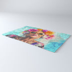 Joie De Vivre Ageless Style Flower Power Woman Portrait Rug Gallery Image 3