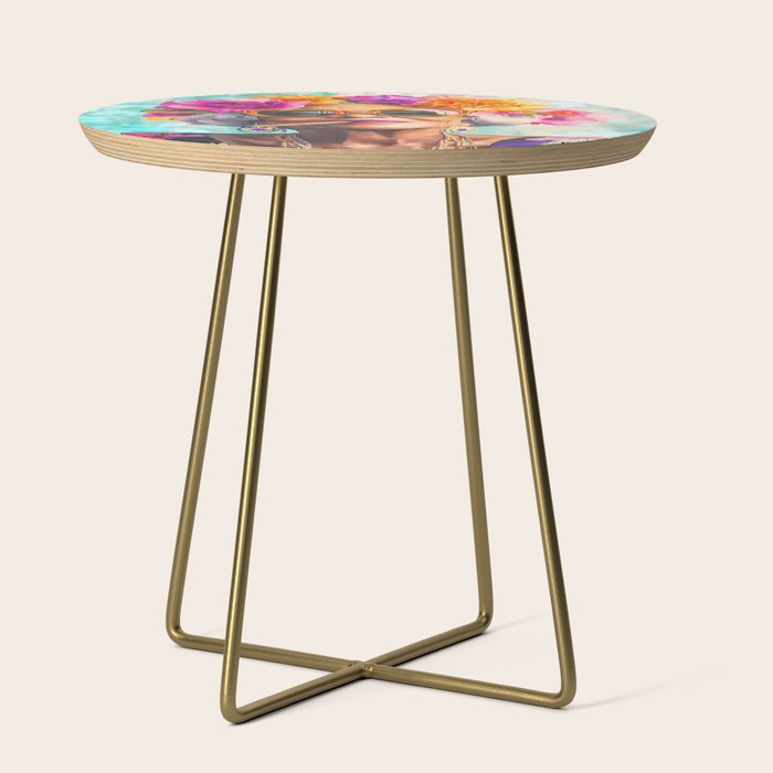 Joie De Vivre Ageless Style Flower Power Woman Portrait Side Table Gallery Image 1