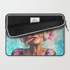 Joie De Vivre Ageless Style Flower Power Woman Portrait Laptop Sleeve Gallery Image 2