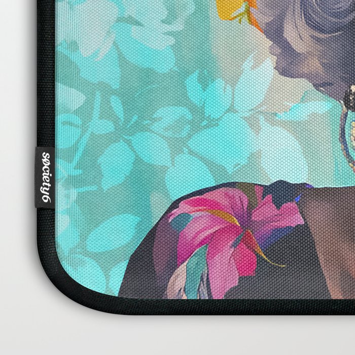 Joie De Vivre Ageless Style Flower Power Woman Portrait Laptop Sleeve Gallery Image 3