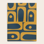 Mid Century Modern Abstract Piquet Multi Pattern in Dark Mustard and Navy Blue Notebook Gallery Image 4