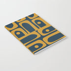 Mid Century Modern Abstract Piquet Multi Pattern in Dark Mustard and Navy Blue Notebook Gallery Image 2