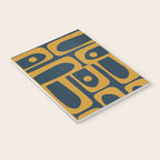 Mid Century Modern Abstract Piquet Multi Pattern in Dark Mustard and Navy Blue Notebook Gallery Image 3