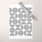 Mid Century Modern Geometric 04 Grey Wrapping Paper Gallery Image 1