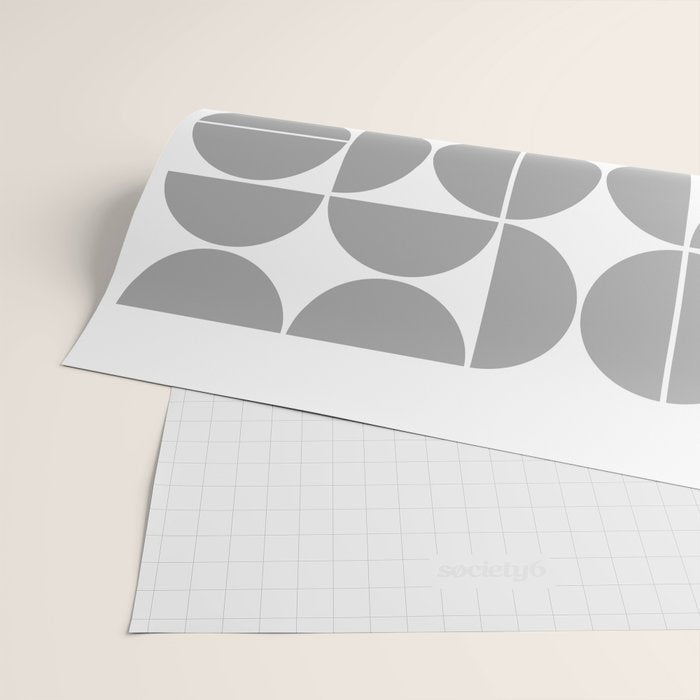 Mid Century Modern Geometric 04 Grey Wrapping Paper Gallery Image 2