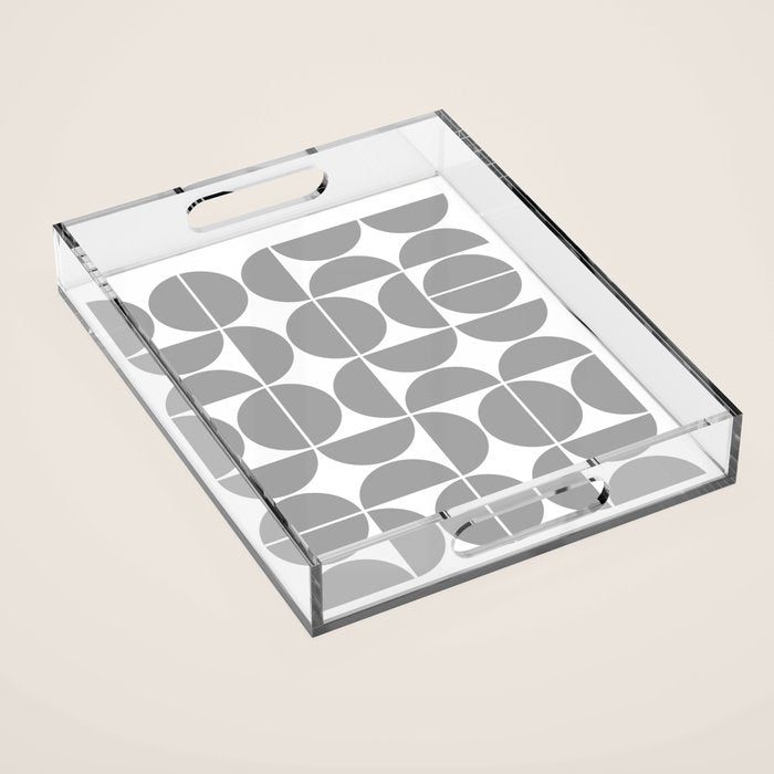 Mid Century Modern Geometric 04 Grey Acrylic Tray Gallery Image 1