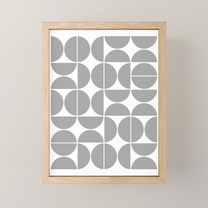 Mid Century Modern Geometric 04 Grey Mini Art Print Gallery Image 1