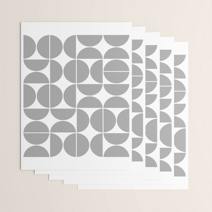 Mid Century Modern Geometric 04 Grey Wrapping Paper Gallery Image 3