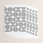 Mid Century Modern Geometric 04 Grey Wrapping Paper Gallery Image 3