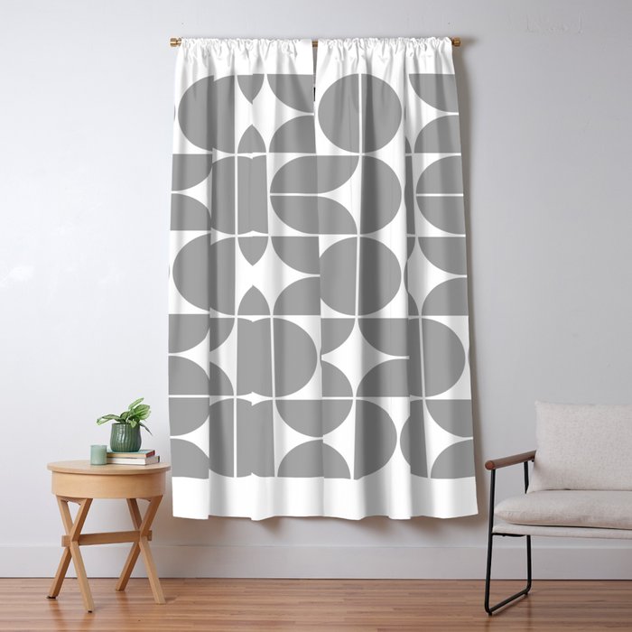 Mid Century Modern Geometric 04 Grey Window Curtain Gallery Image 5