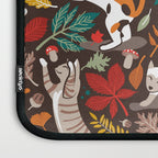 Autumn joy // brown oak background cats dancing with many leaves in fall colors Laptop Sleeve Gallery Image 3