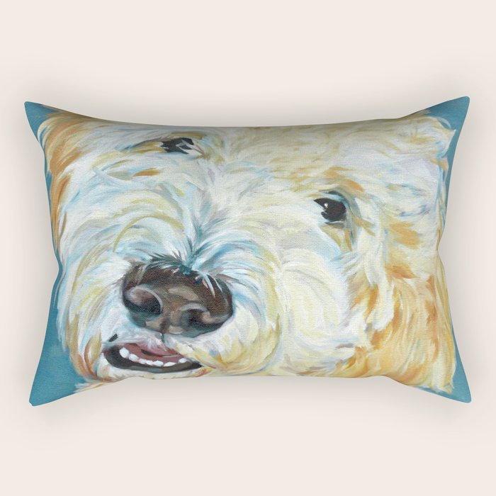 Stanley the Goldendoodle Dog Portrait Rectangular Pillow Gallery Image 1