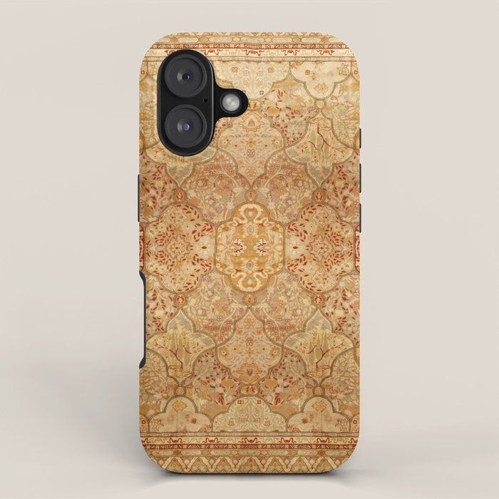 Oversized Antique Turkish Oushak Rug Print iPhone Case Gallery Image 1