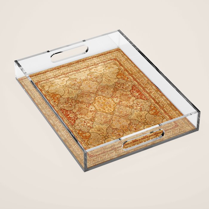 Oversized Antique Turkish Oushak Rug Print Acrylic Tray Gallery Image 1