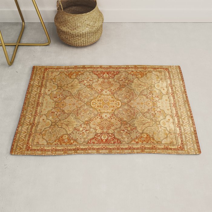 Oversized Antique Turkish Oushak Rug Print Rug Gallery Image 1
