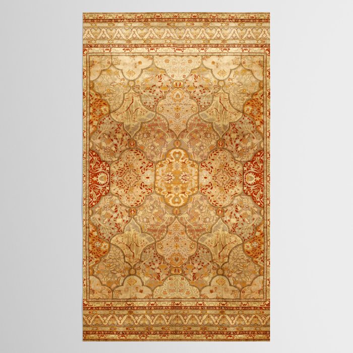 Oversized Antique Turkish Oushak Rug Print Tablecloth Gallery Image 2