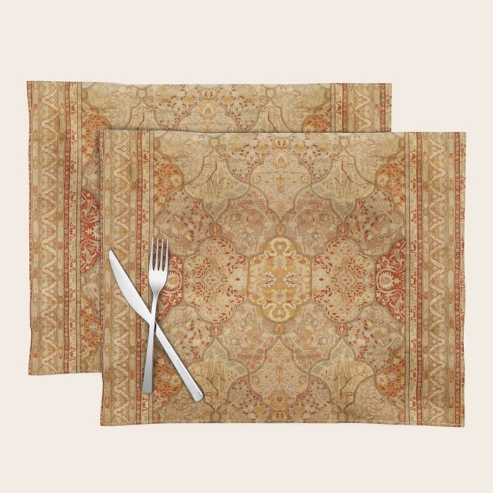 Oversized Antique Turkish Oushak Rug Print Placemat Gallery Image 1
