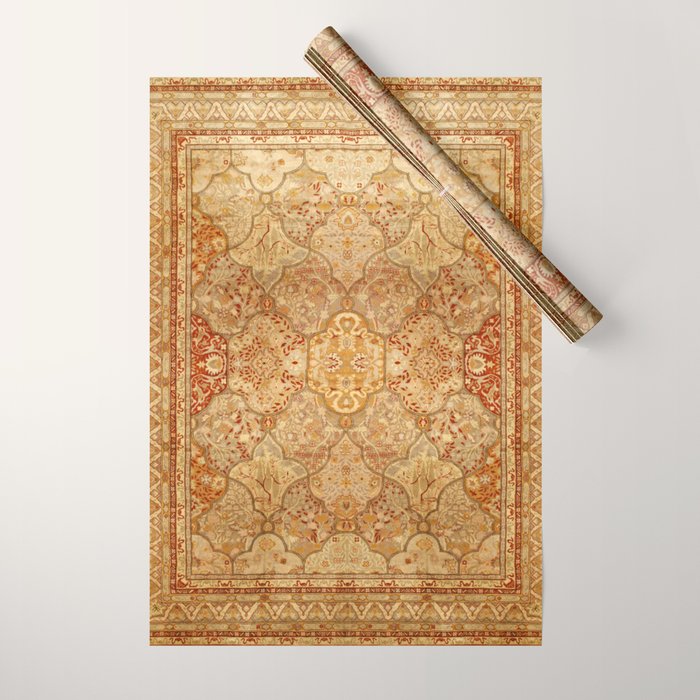 Oversized Antique Turkish Oushak Rug Print Wrapping Paper Gallery Image 1