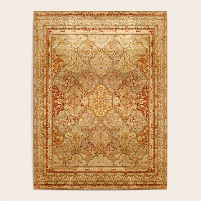 Oversized Antique Turkish Oushak Rug Print Poster Gallery Image 4