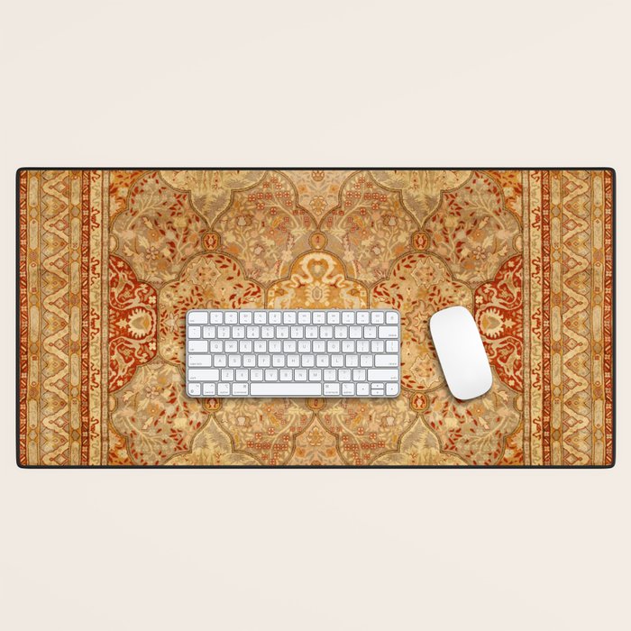 Oversized Antique Turkish Oushak Rug Print Desk Mat Gallery Image 1