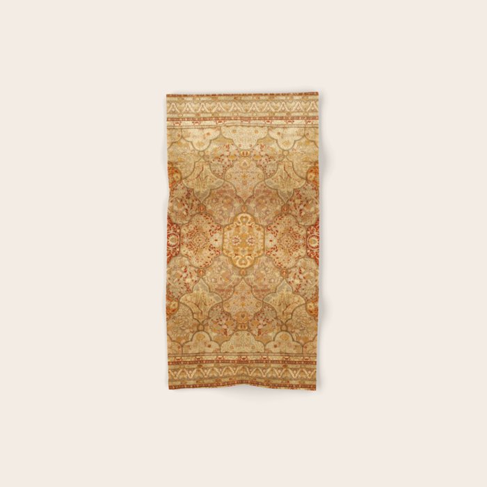 Oversized Antique Turkish Oushak Rug Print Bath Towel Gallery Image 1