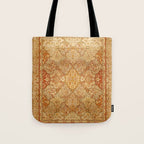 Oversized Antique Turkish Oushak Rug Print Tote Bag Gallery Image 1