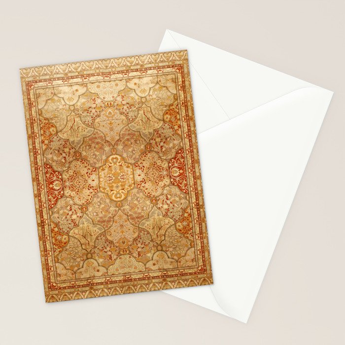 Oversized Antique Turkish Oushak Rug Print Stationery Card Gallery Image 2