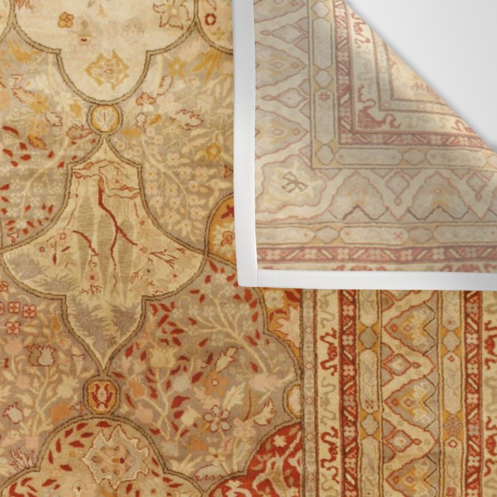 Oversized Antique Turkish Oushak Rug Print Wall Tapestry Gallery Image 3