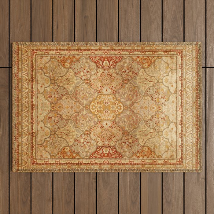 Oversized Antique Turkish Oushak Rug Print Outdoor Rug Gallery Image 1