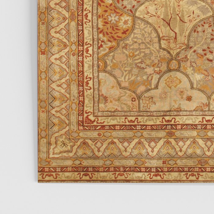 Oversized Antique Turkish Oushak Rug Print Poster Gallery Image 3