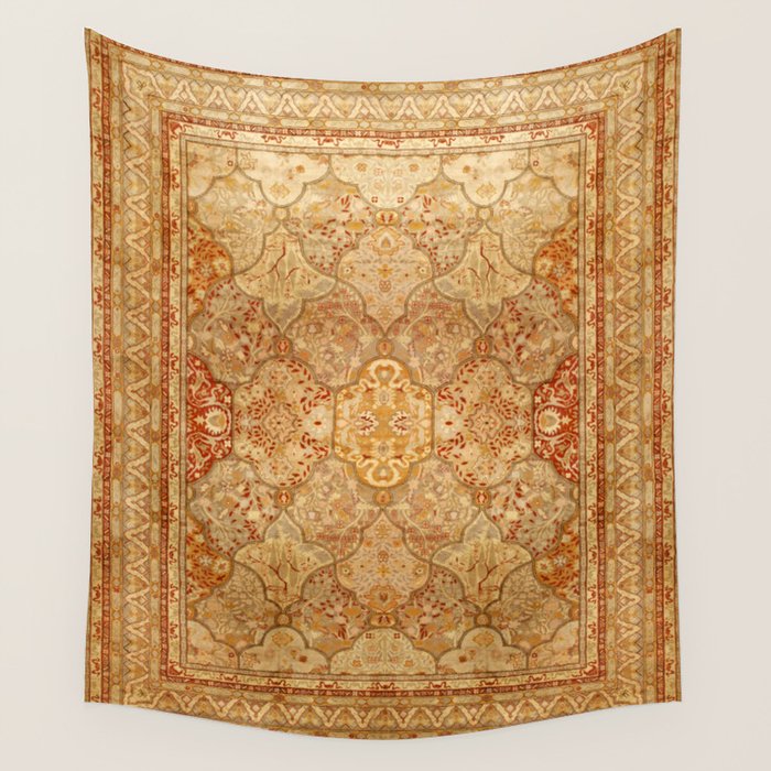 Oversized Antique Turkish Oushak Rug Print Wall Tapestry Gallery Image 4