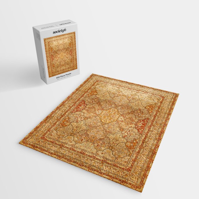 Oversized Antique Turkish Oushak Rug Print Jigsaw Puzzle Gallery Image 2