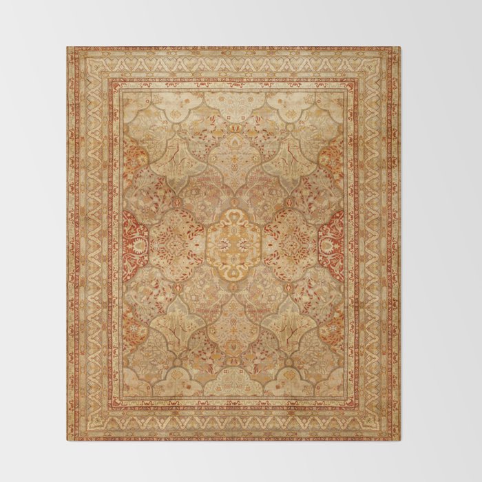 Oversized Antique Turkish Oushak Rug Print Throw Blanket Gallery Image 2