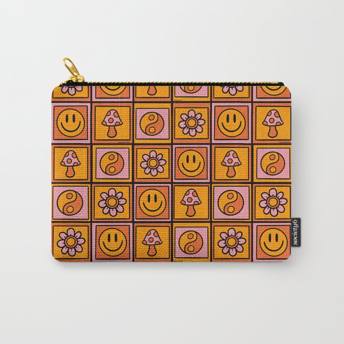Vintage Granny Square Print Carry All Pouch Gallery Image 1