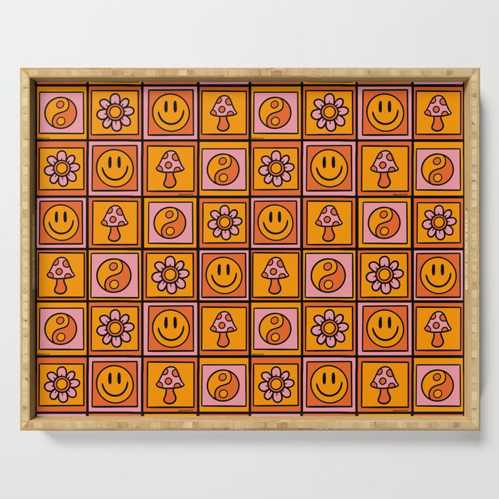 Vintage Granny Square Print Serving Tray Gallery Image 1