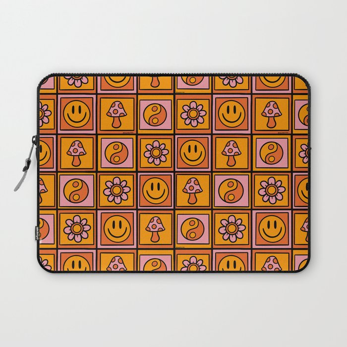 Vintage Granny Square Print Laptop Sleeve Gallery Image 1